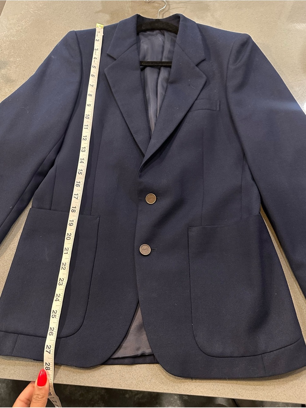 YSL Vintage Men's Blazer in Navy Blue - Size Small Slim (see measurements) - Picture 13 of 16